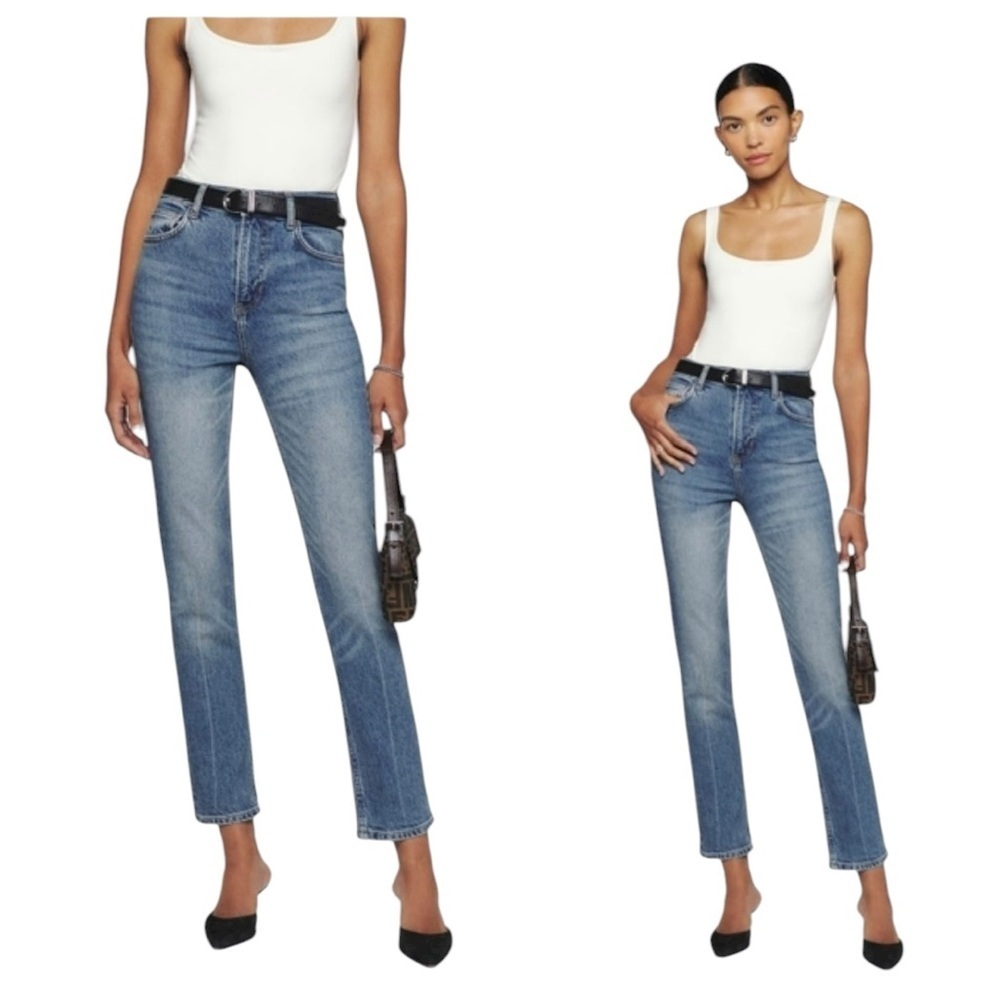 Reformation Liza Straight Jean in Malta Wash
